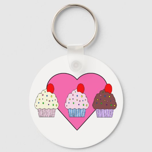 cupcake harten sleutelhanger (Voorkant)