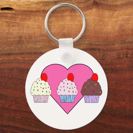 cupcake harten sleutelhanger (Voorkant)