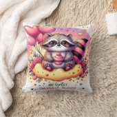 Cupcake Heart Raccoon Valentijnse Kussen (Deken)