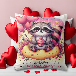 Cupcake Heart Raccoon Valentijnse Kussen
