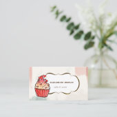 Cupcake Hearts Bakkerij ,Waterverf Brush Stroke Visitekaartje (Staand voorkant)