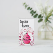 "Cupcake Heaven" — Confections Desserts Pastrits Visitekaartje (Staand voorkant)