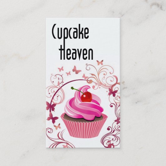 "Cupcake Heaven" — Confections Desserts Pastrits Visitekaartje (Voorkant)