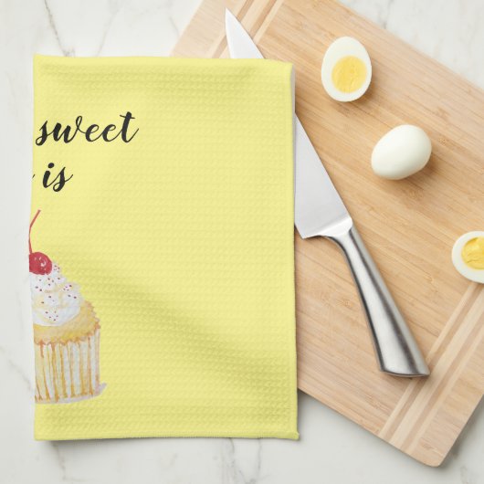 Cupcake Hoe zoet is het keukenhanddoek (Quarter Fold)