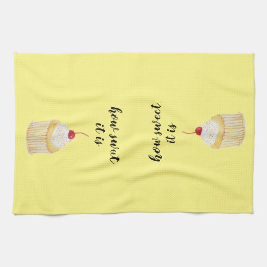 Cupcake Hoe zoet is het keukenhanddoek (Horizontaal)
