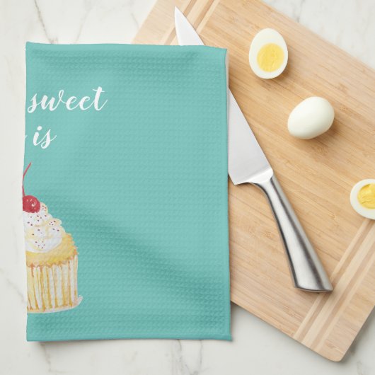 Cupcake Hoe zoet is het keukenhanddoek (Quarter Fold)