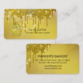 Cupcake Home Bakery Pastry Gold Driving Visitekaartje (Voorkant / Achterkant)