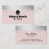 Cupcake Home Bakery Silver Drift Blush Pink Visitekaartje (Voorkant / Achterkant)