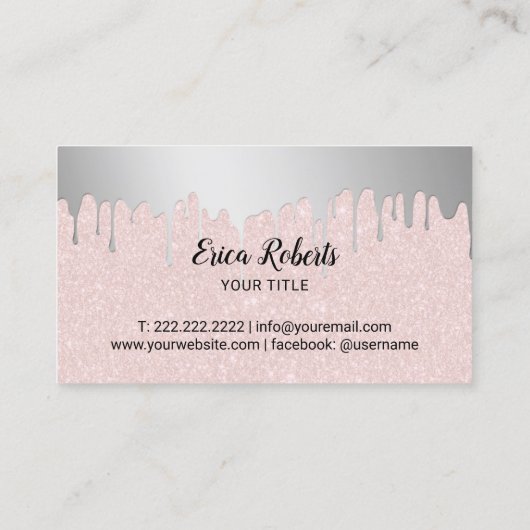 Cupcake Home Bakery Silver Drift Blush Pink Visitekaartje (Achterkant)