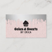 Cupcake Home Bakery Silver Drift Blush Pink Visitekaartje (Voorkant)