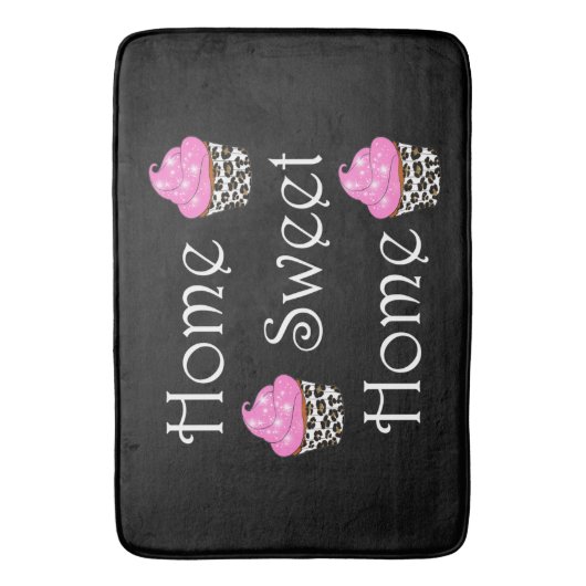 Cupcake "Home Sweet Home" Badmat (Voorkant Verticaal)