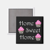 Cupcake "Home Sweet Home" Magneet (Voorkant / Achterkant)