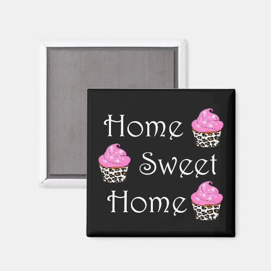 Cupcake "Home Sweet Home" Magneet (Voorkant / Achterkant)