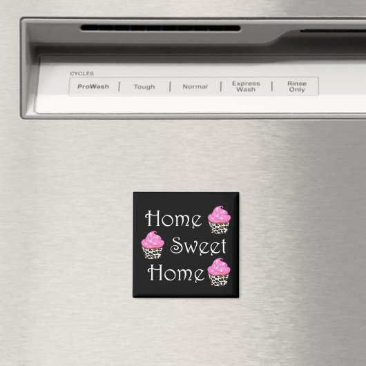 Cupcake "Home Sweet Home" Magneet (Insitu (Vaatwasser))