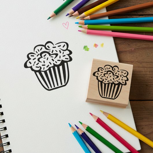 Cupcake Houten Stempel Voor Ambachten