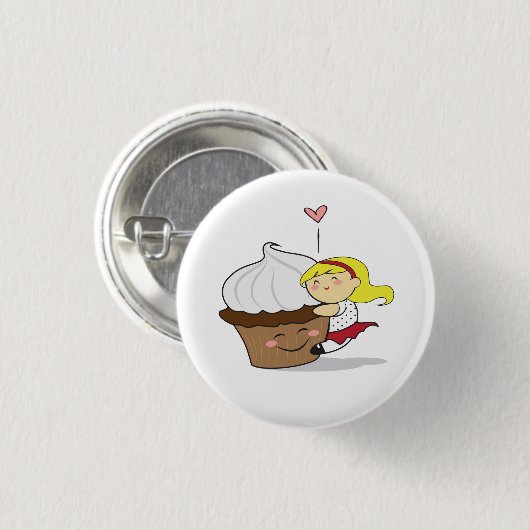 Cupcake Hugger Cutie Button (Voorkant /achterkant)