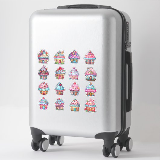 Cupcake Huis 16 Pack Sticker (Koffer)
