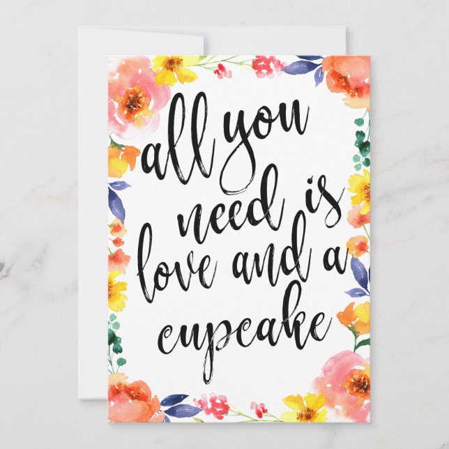 Cupcake Huwelijksdessert Betaalbaar Bloemenschild (Voorkant)