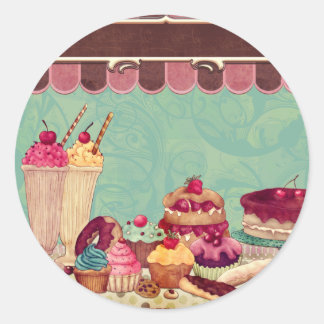 Cupcake & Ijs Patisserie Ronde Sticker