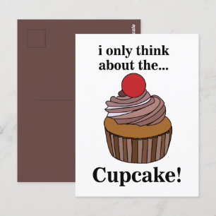 Cupcake Ik Denk Alleen Maar Aan De Cupcake Briefkaart