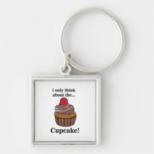 Cupcake Ik Denk Alleen Maar Aan De Cupcake Sleutelhanger