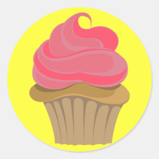 Cupcake Illustratie Ronde Sticker