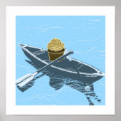 Cupcake in een Canoe-druk Poster (Voorkant)