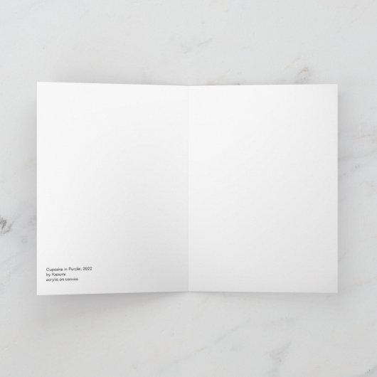 Cupcake in Paarse Kaart (Binnen)