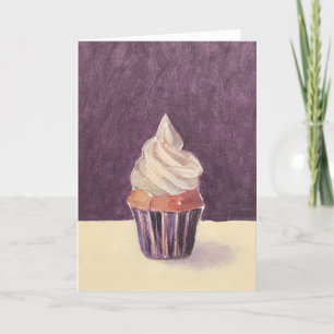 Cupcake in Paarse Kaart