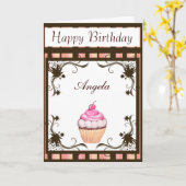 Cupcake Kaart (Gele Bloem)