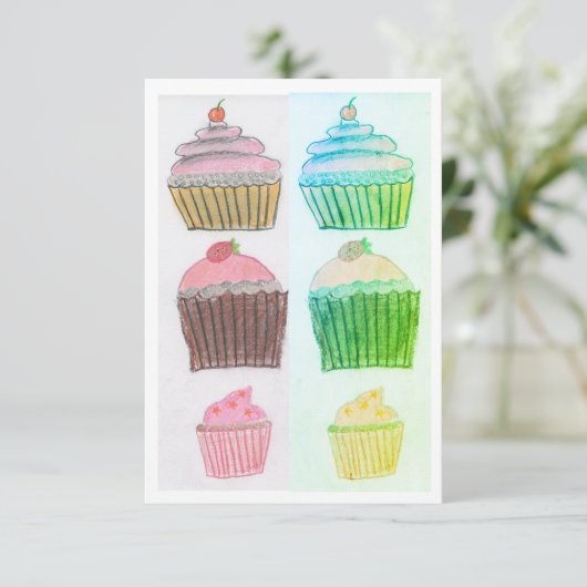 Cupcake-kaart Bedankkaart (Staand voorkant)