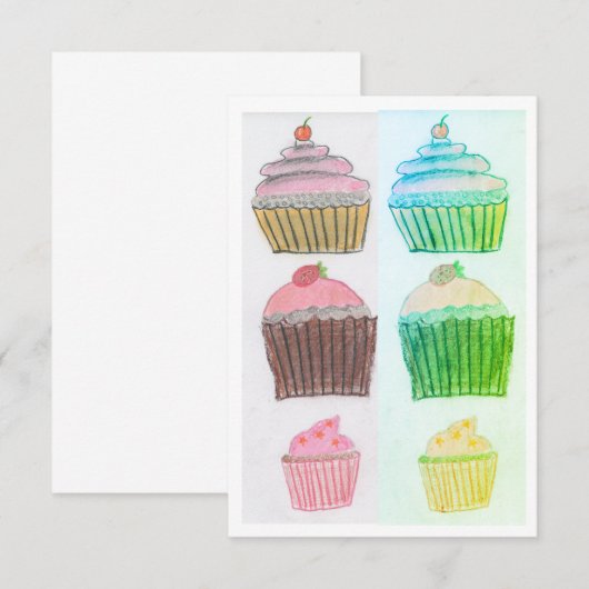 Cupcake-kaart Bedankkaart (Voorkant / Achterkant)