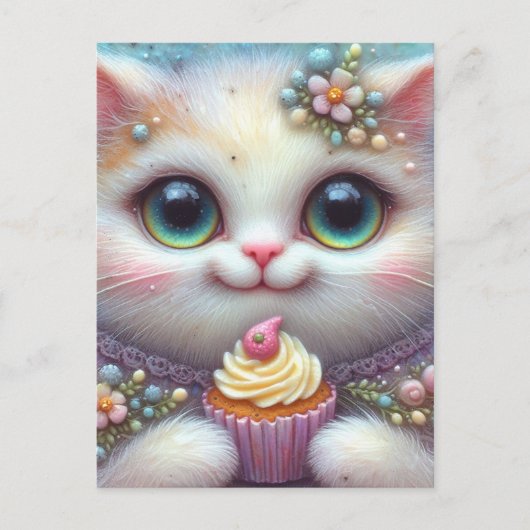 Cupcake Kat Briefkaart (Voorkant)