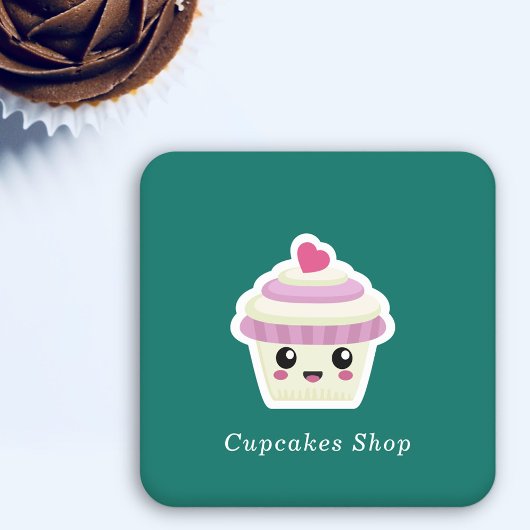 Cupcake Kawaii Kartonnen Onderzetters