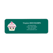 Cupcake Kawaii Retouradreslabel Etiket (Voorkant)