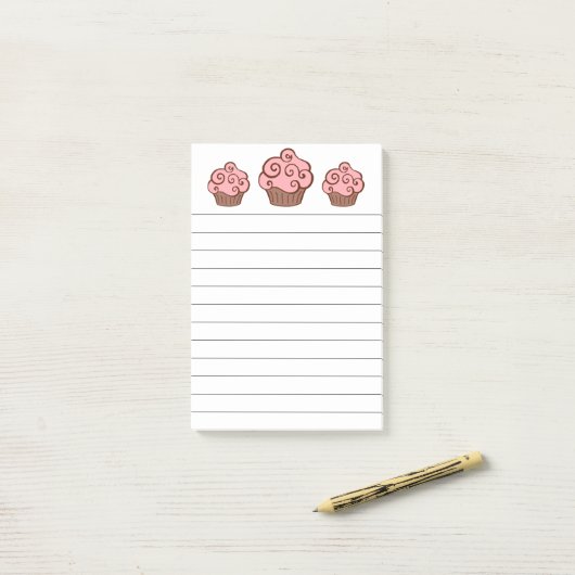 Cupcake Keuken boodschappenlijst Post Het Notities Post-it® Notes (Op bureau)