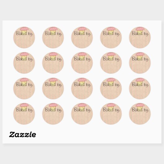 Cupcake keukenlabel ronde sticker (Vel)