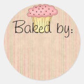 Cupcake keukenlabel ronde sticker (Voorkant)