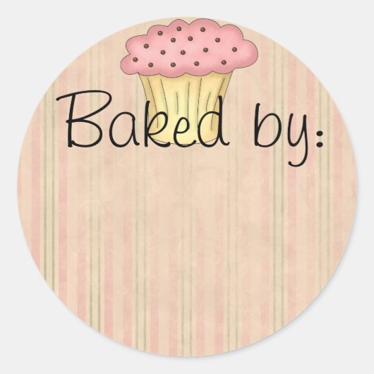 Cupcake keukenlabel ronde sticker (Voorkant)