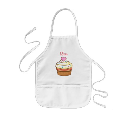 Cupcake Kind NAME bakpron kookclub Kinder Schort (Voorkant)