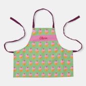 Cupcake Kinder BENAMING BROKEN Apron waterverf ret Schort (Voorkant)