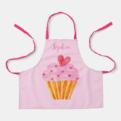 Cupcake Kinder BENAMING BROKEN Apron waterverf ret Schort (Voorkant)
