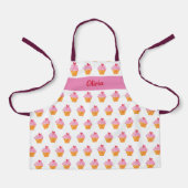 Cupcake Kinder BENAMING BROKEN Apron waterverf ret Schort (Voorkant)