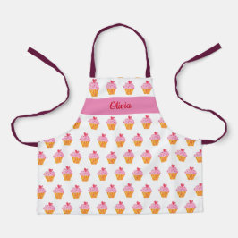 Cupcake Kinder BENAMING BROKEN Apron waterverf ret Schort