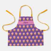 Cupcake Kinder BENAMING BROKEN Apron waterverf ret Schort (Voorkant)