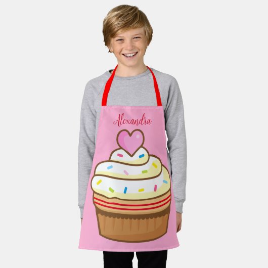 Cupcake Kinder NAAM bakpron retro Schort (Gedragen)