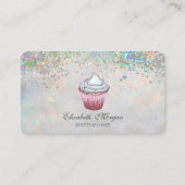 Cupcake Kleurrijke Confetti Holographic Visitekaartje (Voorkant)