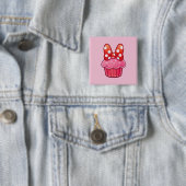 Cupcake Knop Vierkante Button 5,1 Cm (In situ)
