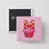 Cupcake Knop Vierkante Button 5,1 Cm (Voorkant /achterkant)