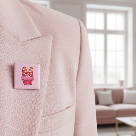 Cupcake Knop Vierkante Button 5,1 Cm